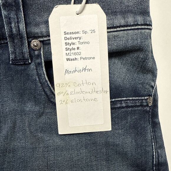 Fidelity Jeans Mens 32 Torino Straight Petrone Dark Wash Denim Stretch NWT - Picture 9 of 11